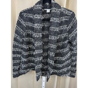 Outlander Textured‎ Bouclé Open Front Cardigan Sweater Women's M